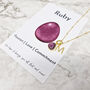18k Gold Vermeil Plated Ruby Initial Necklace, thumbnail 5 of 9