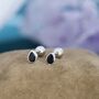 Sterling Silver Extra Tiny Black Cz Droplet Screw Back Earrings, thumbnail 2 of 10