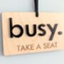 Do Not Disturb Free Busy Sign Work Wood 3D Acrylic Door Hanger, thumbnail 2 of 9