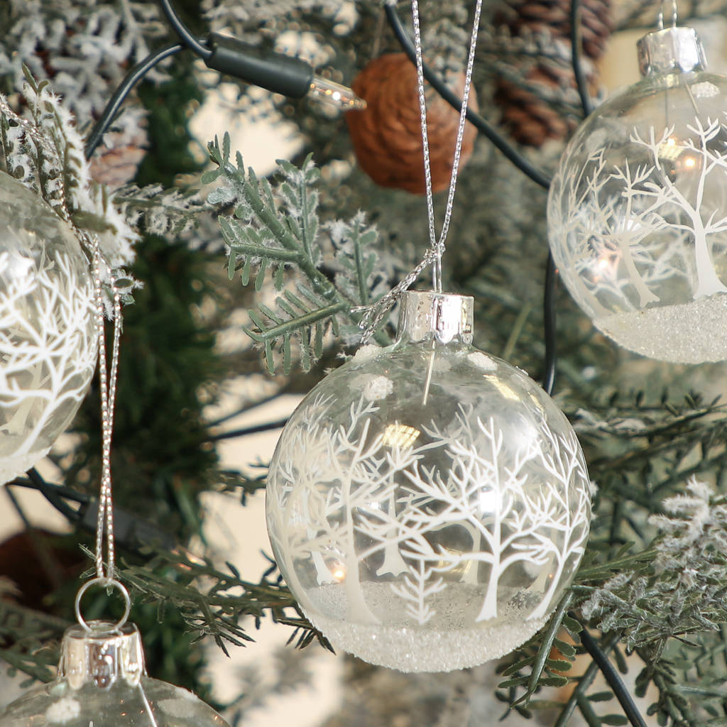 Set Of Six Enchanted Forest Christmas Baubles By Dibor ...