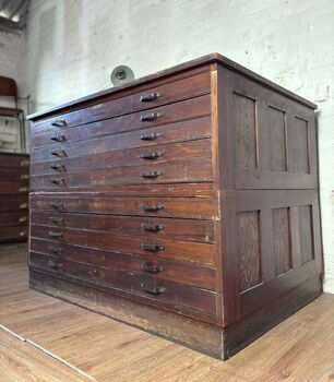 1944 Oak Architects Plan Chest, 4 of 5