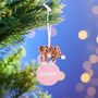 Personalised Children's Tiger Christmas Decoration, thumbnail 2 of 4