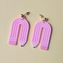 Xl Pink Pencil Acrylic Earrings, thumbnail 2 of 2