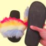 Rainbow Joy Fluffy Slippers, thumbnail 3 of 6