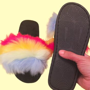 Rainbow Joy Fluffy Slippers, 3 of 6
