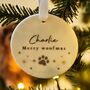 Personalised Wonderful Pet Christmas Ceramic Hanging Decoration, thumbnail 2 of 2