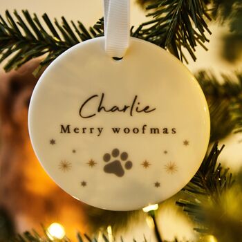 Personalised Wonderful Pet Christmas Ceramic Hanging Decoration, 2 of 2