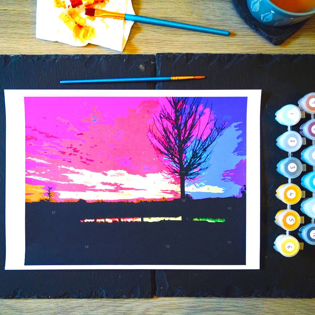 Sunset Tree Painting By Numbers Kit, 1 of 5