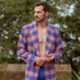 Men's Tangerine Dream Tartan Flannel Robe, thumbnail 1 of 2
