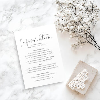 This Is Love 10 Wedding Invitation + 10 Info Card Set, 4 of 4