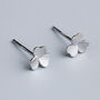 Sterling Silver Three Leaf Clover Stud Earrings, thumbnail 2 of 6