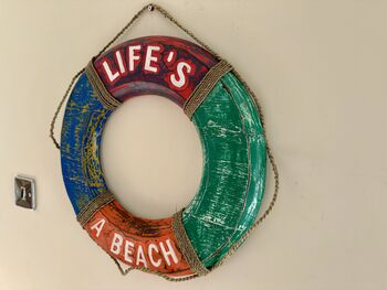 50cm Large Multi Coloured “Lifes A Beach' Buoy Ring Fun Gift, 5 of 7
