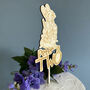 Personalised Bunny Rabbit Wooden Name Age Cake Topper, thumbnail 3 of 4