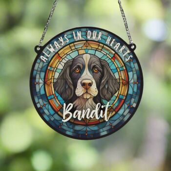 Springer Spaniel Black And White Memorial Suncatcher, 2 of 6