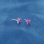 Pink Tourmaline October Birthstone 925 Silver Stud Earrings, thumbnail 2 of 9