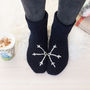 Snowflake Slipper Socks In Chunky Crochet, thumbnail 3 of 12