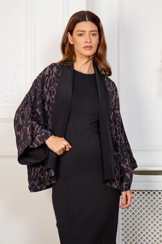 Leopard Print And Black Reversible Kimono, 6 of 10