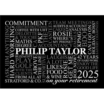 Personalised Retirement Word Art, 10 of 12