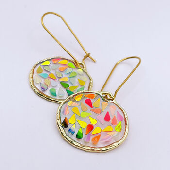 Disco Ball Earrings With Gold Sparkles, 4 of 11