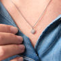 Diamond Necklace With Tiny Heart Charm, thumbnail 2 of 6