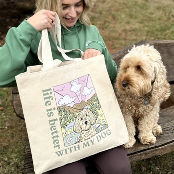 Life Is Better With Your Dog Canvas Tote Bag, 7 of 12