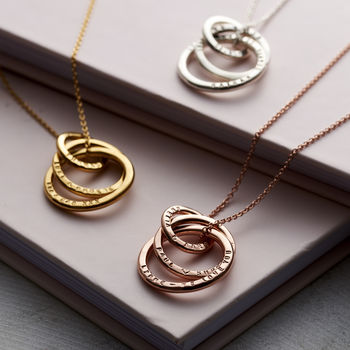 Personalised Family Names Russian Ring Necklace, 5 of 12