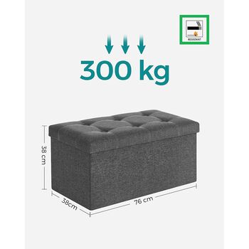 80 L Ottoman Storage Bench Footstool Chair Padded Seat, 8 of 8