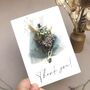 Thank You Personalised Dried Flower Bouquet Card, thumbnail 7 of 9