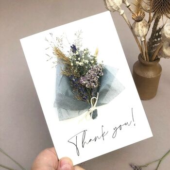 Thank You Personalised Dried Flower Bouquet Card, 7 of 9