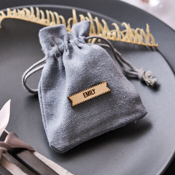 Personalised Grey Wedding Favour Bag, 3 of 3