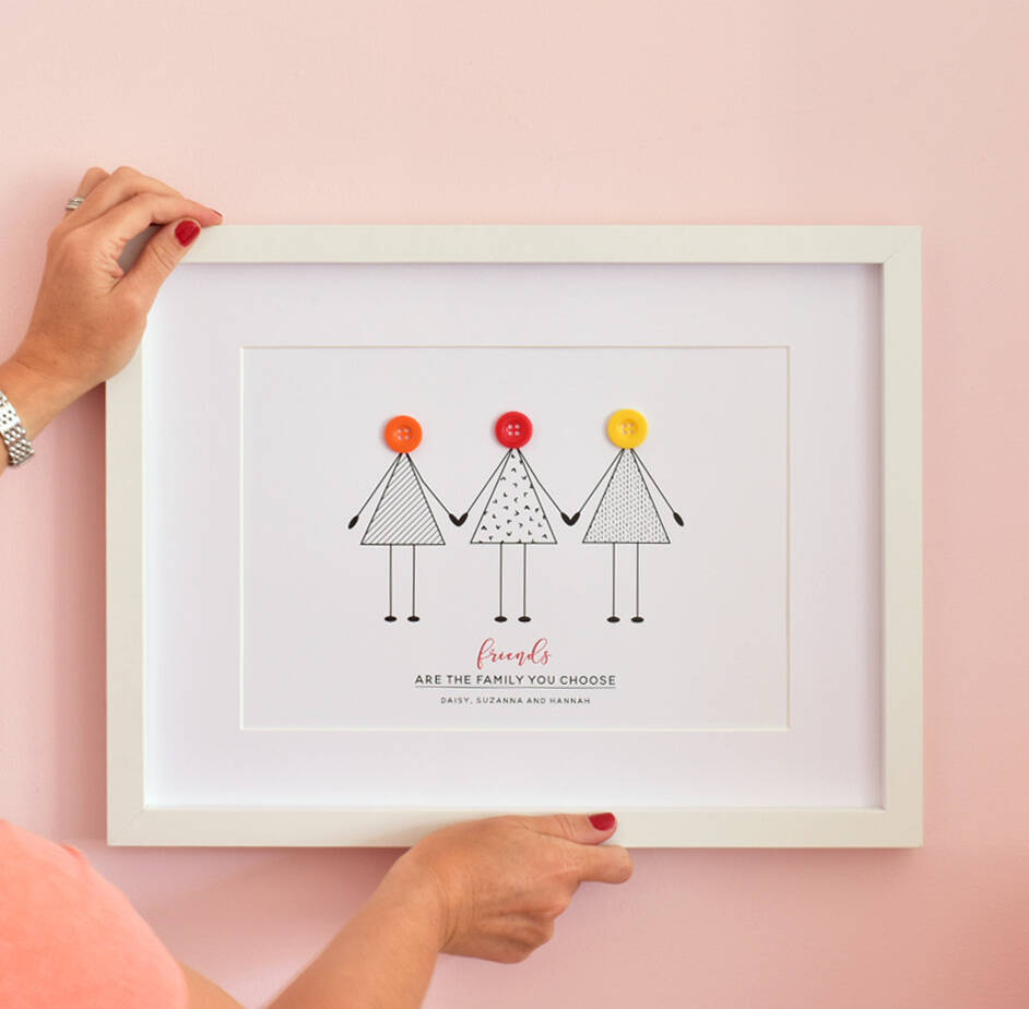 Personalised Friendship Button Print, 1 of 5
