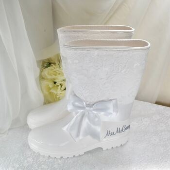 Personalised Bridal Wellies Boots, 3 of 9