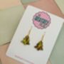 Green And Red Christmas Tree Glitter Resin Earrings / Traditional Holiday Jewellery / Christmas Gift / Secret Santa Gift, thumbnail 10 of 10