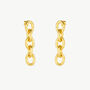 Golden Hammered Link Chain Drop Earring, thumbnail 2 of 8