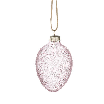 Mauve Textured Glass Easter Egg Decoration, 2 of 3