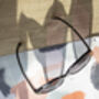 Black Circle Arm Detail Oversize Sunglasses, thumbnail 5 of 6