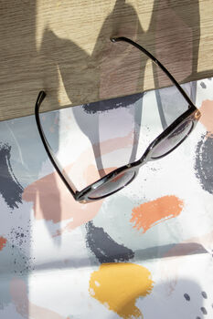 Black Circle Arm Detail Oversize Sunglasses, 5 of 6