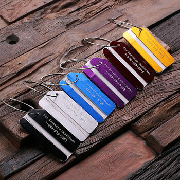 Customised Aluminium Luggage Tag In Various Colours, 2 of 2