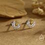 Thistle Flower Stud Earrings In Sterling Silver, thumbnail 7 of 12