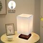 Square Bedroom Table Lamp LED Lights Stand, thumbnail 7 of 8