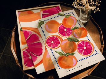 Blood Orange Art Print Fruit Illustration, 6 of 7