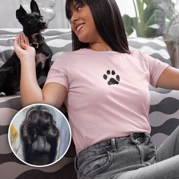 Personalised Pet Paw Portrait T Shirt, 5 of 12