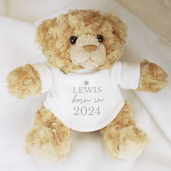 Personalised Born In Teddy Bear, 3 of 3