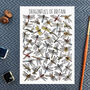 Dragonflies Of Britain Watercolour Postcard, thumbnail 1 of 7