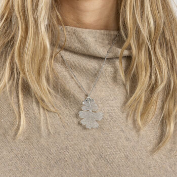 Lacey Oak Real Leaf Medium Sized Necklace, 5 of 12