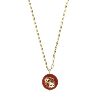 Melange Red Carnelian Necklace Bracelet Jewellery Set, 5 of 5