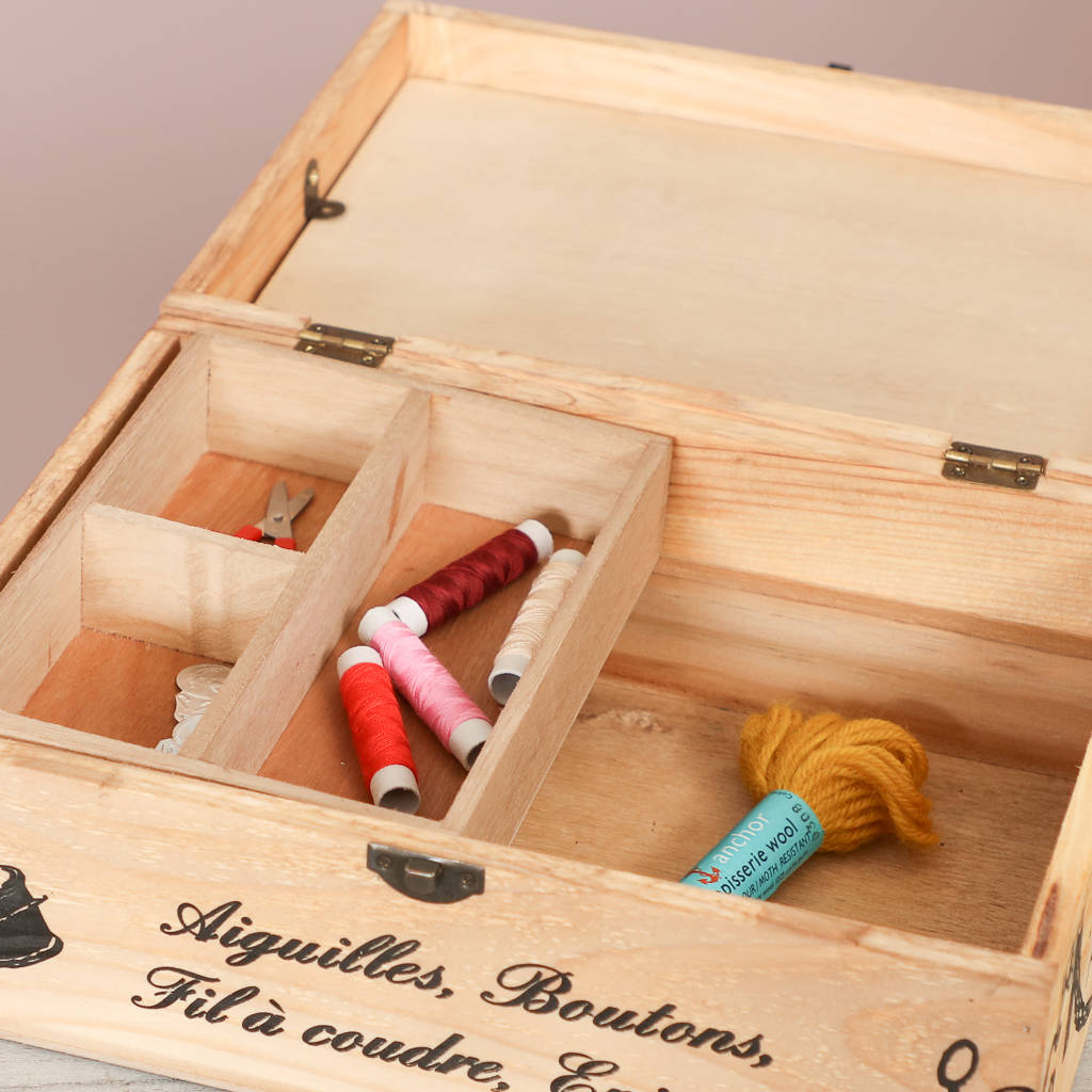 Personalised Vintage Craft Storage Box By Dibor