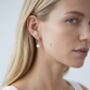 Shinju 18 K Gold Plated Pearl Hoops Huggies, thumbnail 2 of 6