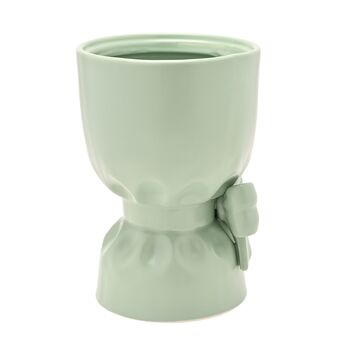 Teal Bow Bouquet Vase – Ceramic Mint Green Vase, 2 of 4