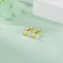 Tiny Star Internally Threaded Flat Back Earrings In Sterling Silver, thumbnail 4 of 11